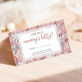 Roze Zilver Sneeuwvlokken Hoe groot is mama's buik Informatiekaartje