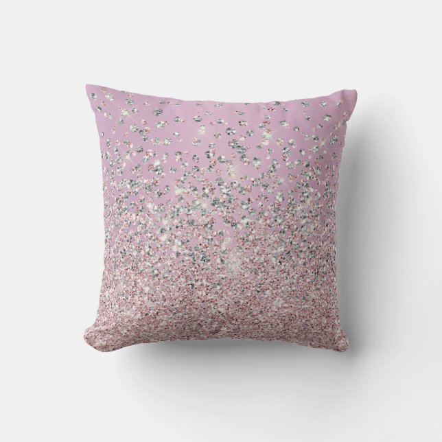 Roze zilver  Sparkle MoJo Pillow Kussen (Voorkant)