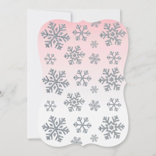 Roze & Zilver Winter Eenhoorn Magische Verjaardag Kaart (Achterkant)