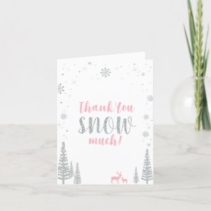 Roze & Zilver Winter Wonderland Bedankkaart
