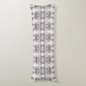 Roze Zilver Wit Bloemen Body Kussen (Voorkant Verticaal)