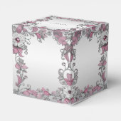 Roze Zilver Wit Bloemen Favoriet Doos Bedankdoosjes (Achterkant)