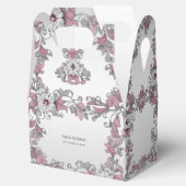 Roze Zilver Wit Bloemen Favoriet Doos Bedankdoosjes (Geopend)