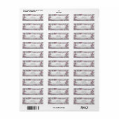 Roze Zilver Wit Bloemen Retour Adres Label (Full Sheet)