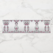 Roze Zilver Wit Bloemen Water Fles Label Waterfles Etiket (Enkel label)