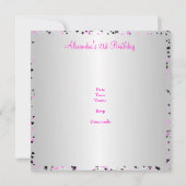 Roze Zilver Wit Zwart Liefde Harten 21ste Verjaard Kaart (Achterkant)