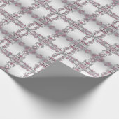 Roze Zilver Witte Bloemige Inpakpapier (Hoek)
