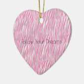 Roze zilver Zebra Glitter Keramisch Ornament (Links)