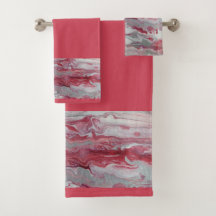 Roze & Zilveren Abstracte Badhanddoekenset