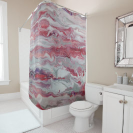 Roze & Zilveren Abstracte Douchegordijn