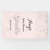 Roze Zilveren Baby Sprinkle Baby shower Banner (Horizontaal)