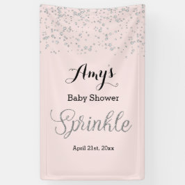 Roze Zilveren Baby Sprinkle Baby shower Banner