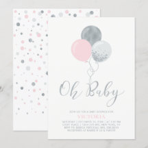 Roze & Zilveren Ballonnen | Oh Baby Meisje Baby Sh