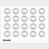 Roze & Zilveren Bloemen Bow Baby shower Sticker (Vel)
