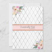 Roze Zilveren Bloemen Prinses Verjaardag Uitnodigi Kaart (Achterkant)