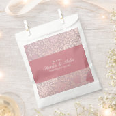 Roze Zilveren Bloemendesign uit het verleden Bedankzakje (Geknipt)