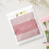 Roze Zilveren Bloemendesign uit het verleden Bedankzakje (Gezegeld)