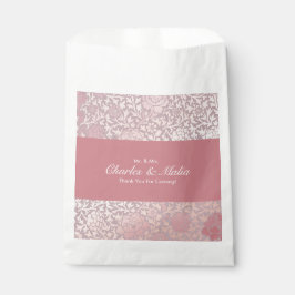 Roze Zilveren Bloemendesign uit het verleden Bedankzakje