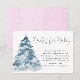 Roze zilveren boeken voor babymeisje winterbaby sh informatiekaartje
