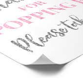 Roze Zilveren Confetti Bedankt voor het Langskomen Poster (Hoek)