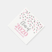 Roze Zilveren Confetti Klasse van 2020 Afstuderen Servet (Hoek)