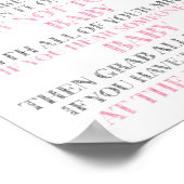 Roze zilveren Confetti Zeg geen Baby-spelcode Poster (Hoek)