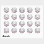 Roze & Zilveren Damask Baby shower Sticker (Vel)