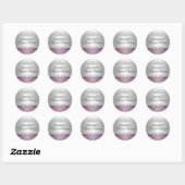  Roze & Zilveren Damask Sweet 16 Sticker (Vel)