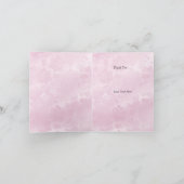 Roze Zilveren Damast Boog Doop Dankjewel Kaart (Binnen)