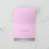 Roze & Zilveren Diamant Dank u Kaart (Binnen)