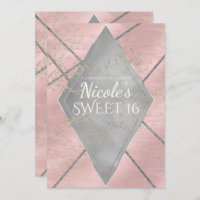 Roze Zilveren Diamant Glam Sweet 16 ELKE PARTY Fee