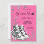 Roze Zilveren Diamanten Sneaker Bal  Kaart (Voorkant)