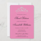 Roze & Zilveren Diamanten Sparkle Dress Sweet 16 Kaart (Achterkant)