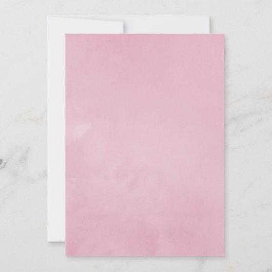 Roze, zilveren en witte bloemenbruiloft kaart (Achterkant)