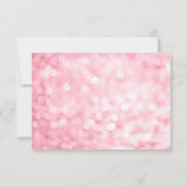 Roze Zilveren Faux Glitter Lights RSVP Kaartje (Achterkant)
