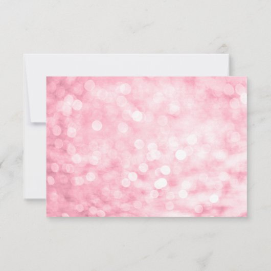 Roze Zilveren Faux Glitter Lights RSVP Kaartje (Achterkant)