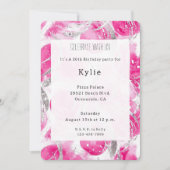 Roze zilveren Glam Circles Verjaardag Kaart (Voorkant)