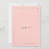 Roze zilveren glitter Confetti Border Quinceañera Kaart (Achterkant)