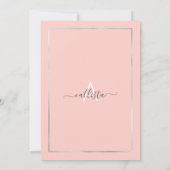 Roze Zilveren Glitter Diagonaal Confetti Afstudere Kaart (Achterkant)