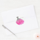 Roze & Zilveren Glitter Glam Dress Vrijgezellenfee Ronde Sticker (Envelop)