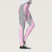 Roze Zilveren Glitter Hart Butt Activewear Leggings (Rechts)