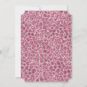 roze zilveren glitter luipaard kaart (Achterkant)