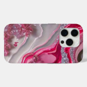 Roze zilveren glitter luxe achtergrond Case-Mate iPhone case (Achterkant (horizontaal))