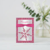 Roze, zilveren glitter sneeuwvlok behuizing Kaart (Staand voorkant)