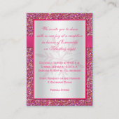 Roze, zilveren glitter sneeuwvlok behuizing Kaart (Achterkant)