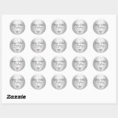 Roze & Zilveren Glitter Steen Doop Sticker (Vel)