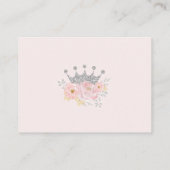 Roze Zilveren Kroon Prinses Baby Meisje Luier Raff Informatiekaartje (Achterkant)
