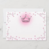 Roze & Zilveren Kroonpartij Confetti Uitnodiging (Achterkant)