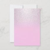 Roze zilveren lavendel glitter bloem Afstuderen Kaart (Achterkant)