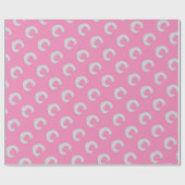 Roze zilveren letter C Cadeaupapier (Vlak)